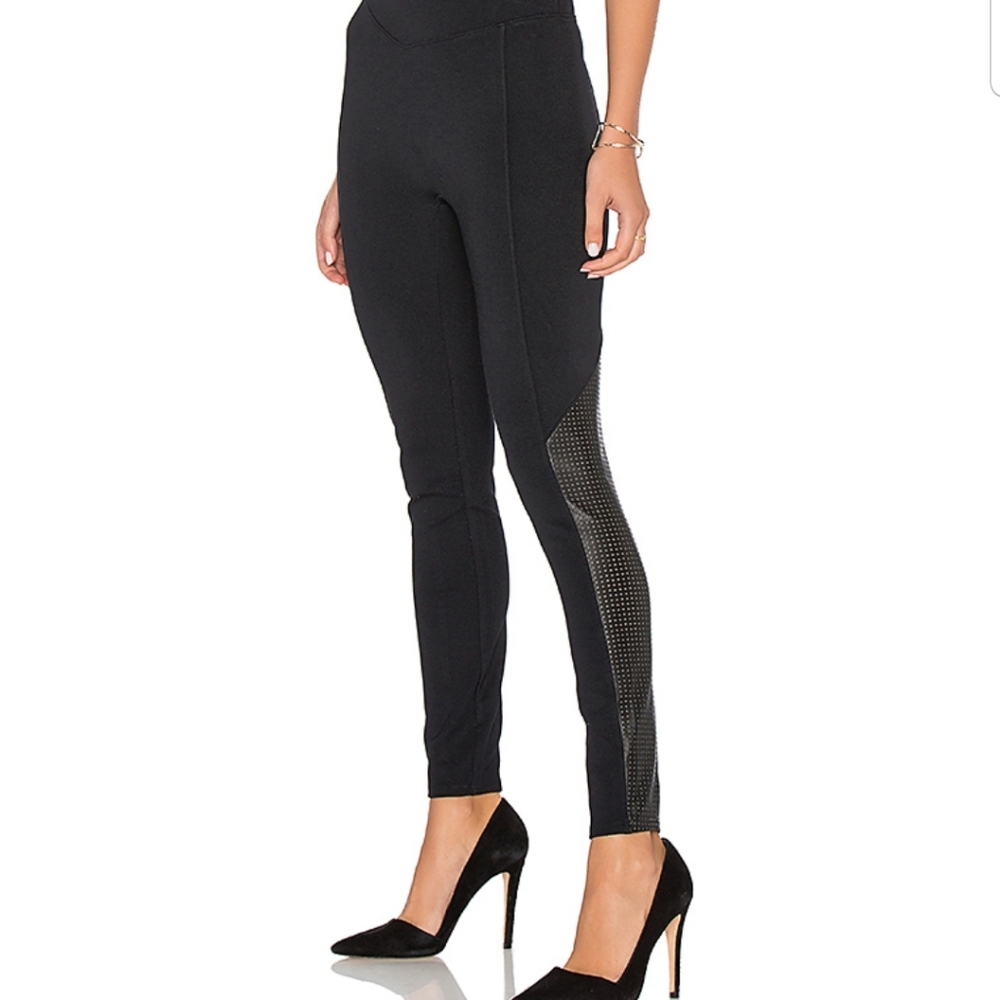Spanx Black Perforated Panel Leggings